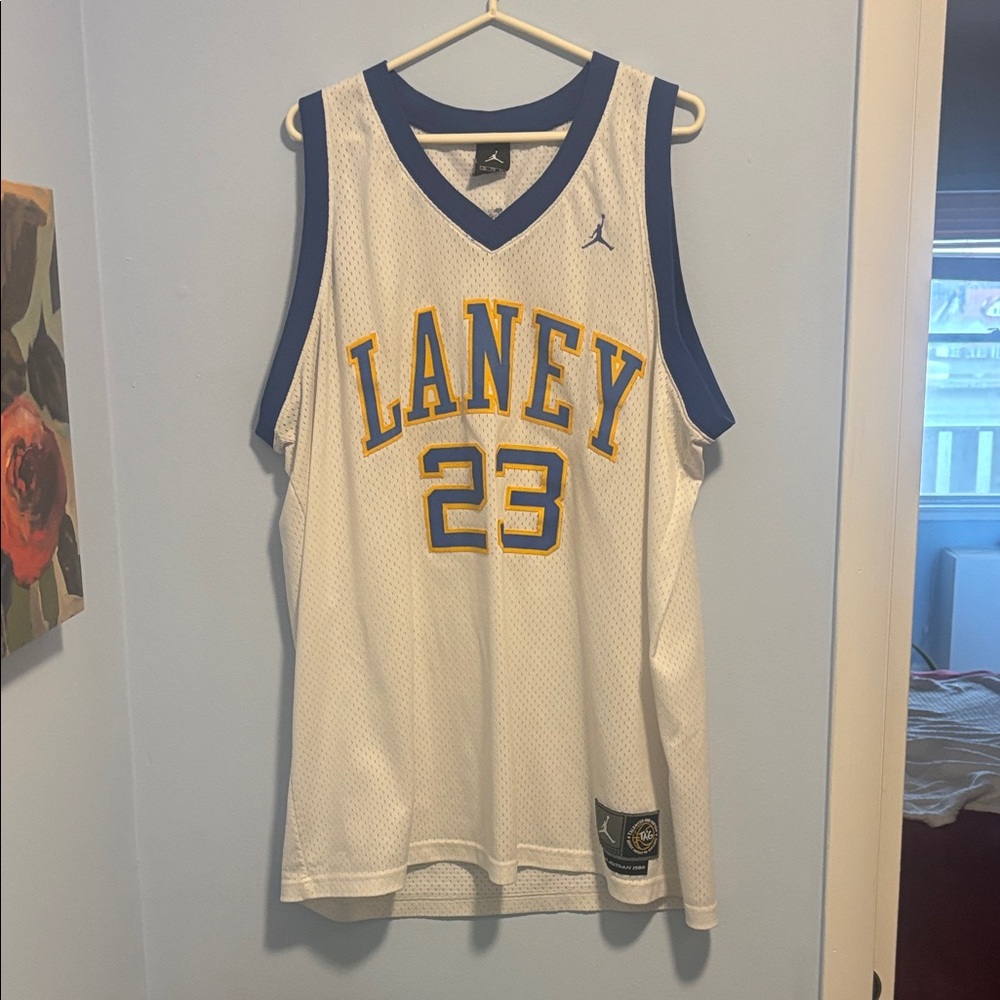 Jordan White and Blue Laney Jersey